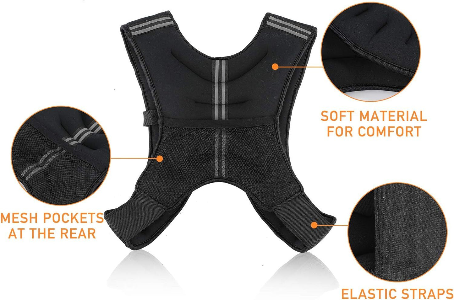 ZELUS Adjustable Weighted Vest (6lb, 8lb, 12lb Options)