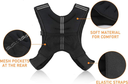 ZELUS Adjustable Weighted Vest (6lb, 8lb, 12lb Options)