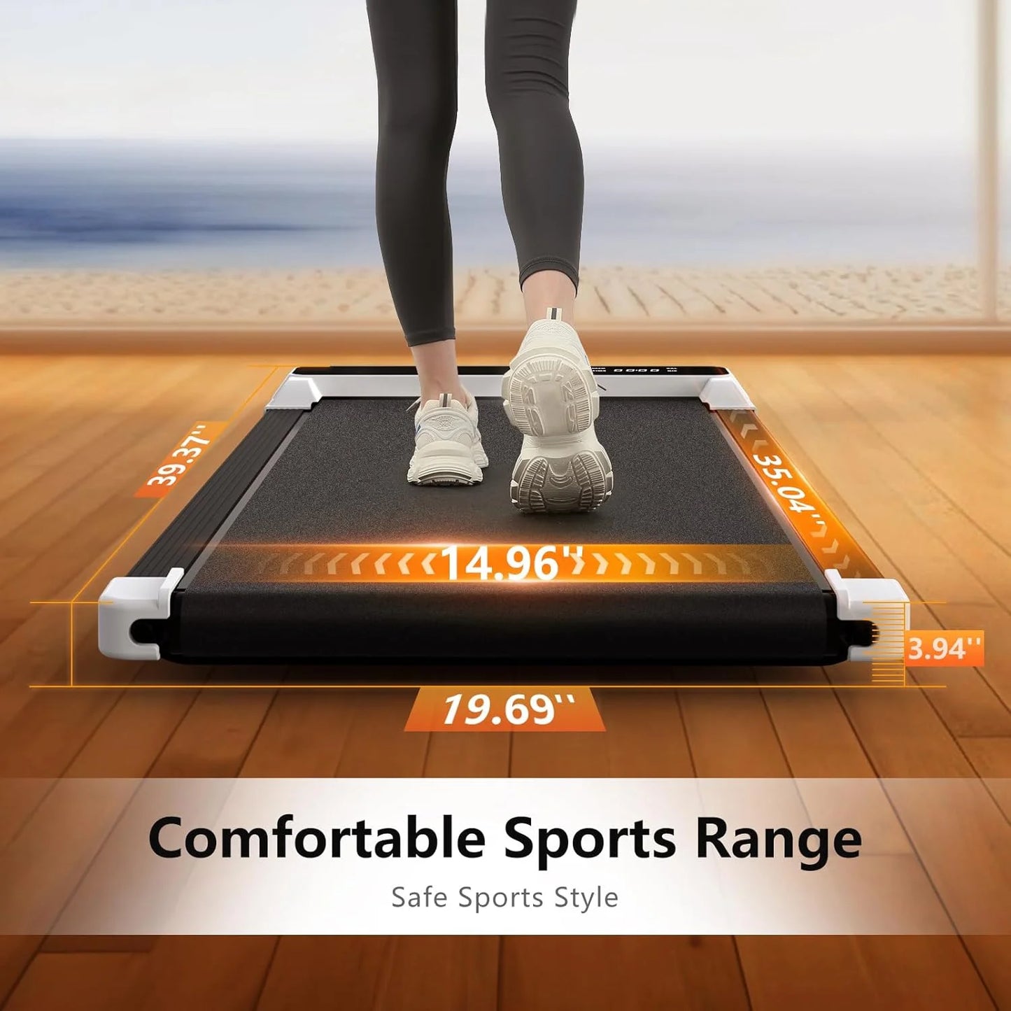 2-in-1 Compact Walking Pad Treadmill with Incline for Home and Office, 2.5HP Motor, Remote Control, and LED Display