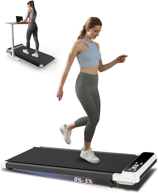 2-in-1 Compact Walking Pad Treadmill with Incline for Home and Office, 2.5HP Motor, Remote Control, and LED Display