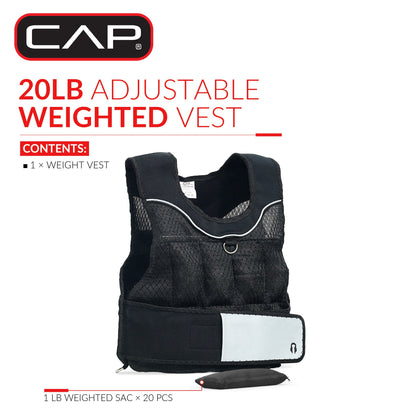 Unisex 20 lb Adjustable Weighted Vest for Walking and Running