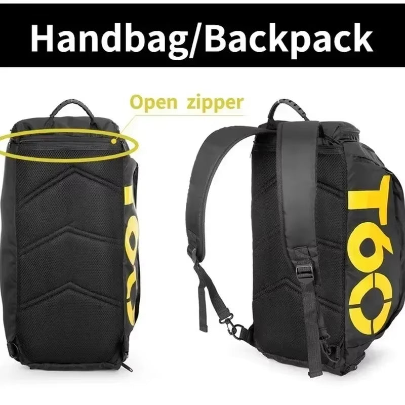 Men's Oxford Travel Sports Bag with Dry-Wet Separation - Large Capacity Gym and Yoga Backpack for Fitness Training