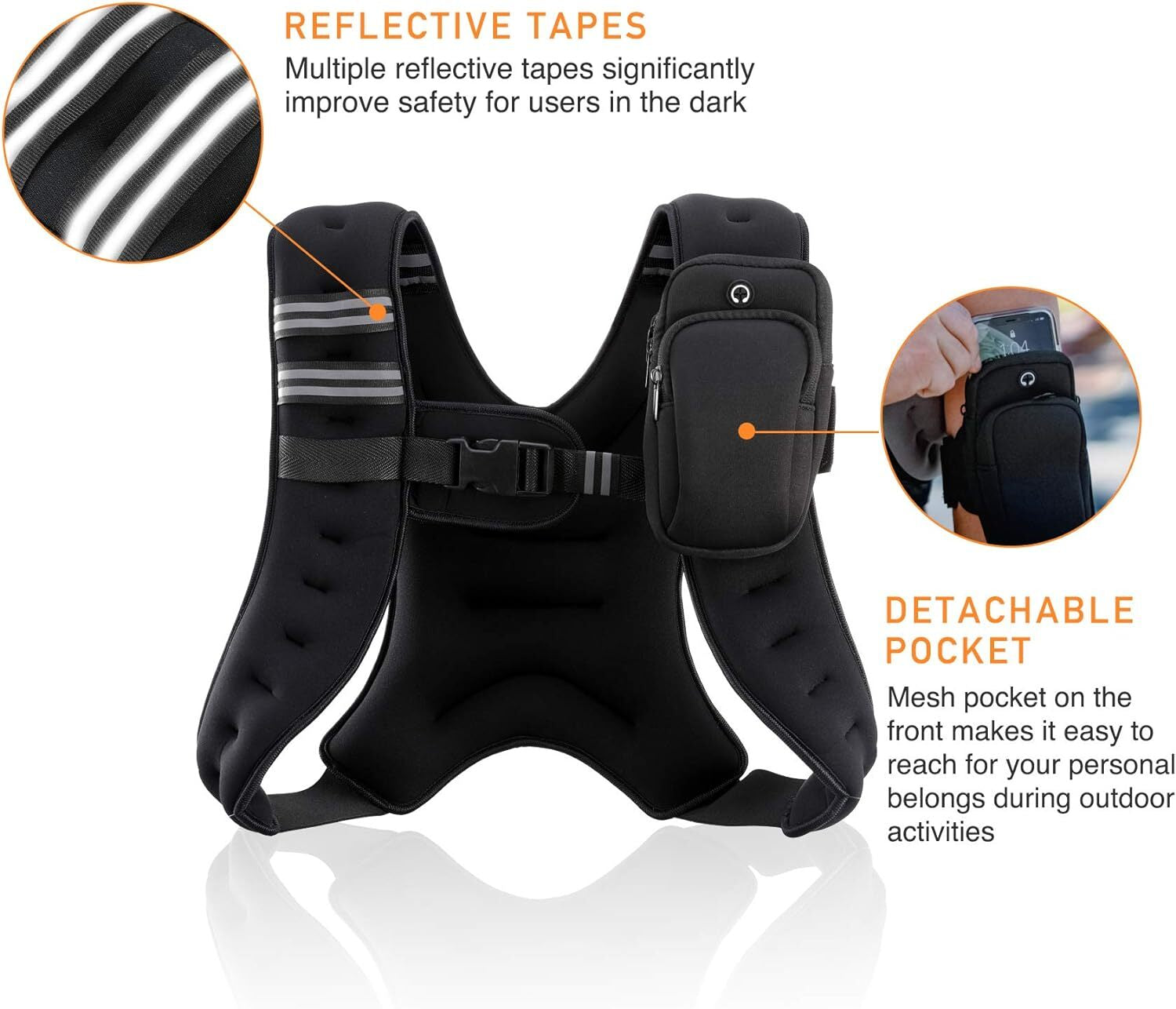 ZELUS Adjustable Weighted Vest (6lb, 8lb, 12lb Options)