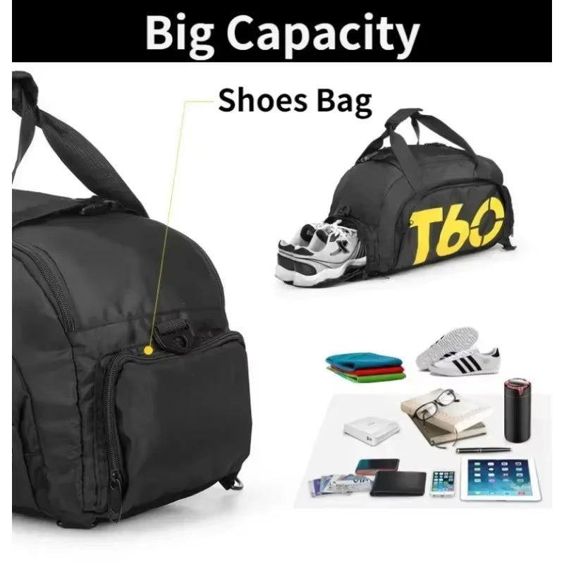 Men's Oxford Travel Sports Bag with Dry-Wet Separation - Large Capacity Gym and Yoga Backpack for Fitness Training