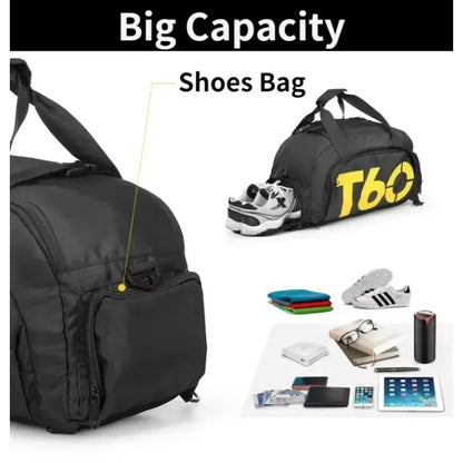 Men's Oxford Travel Sports Bag with Dry-Wet Separation - Large Capacity Gym and Yoga Backpack for Fitness Training