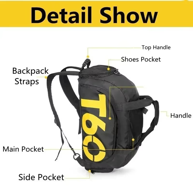 Men's Oxford Travel Sports Bag with Dry-Wet Separation - Large Capacity Gym and Yoga Backpack for Fitness Training