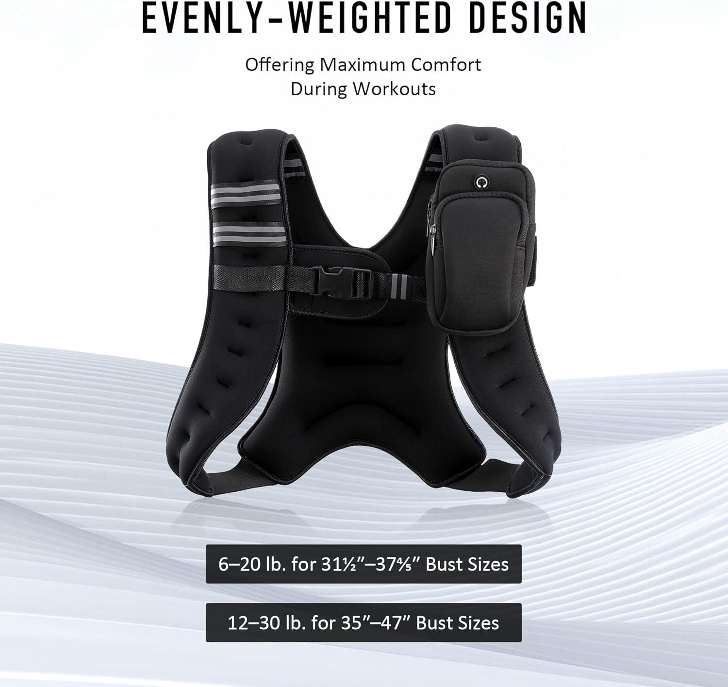 ZELUS Adjustable Weighted Vest (6lb, 8lb, 12lb Options)